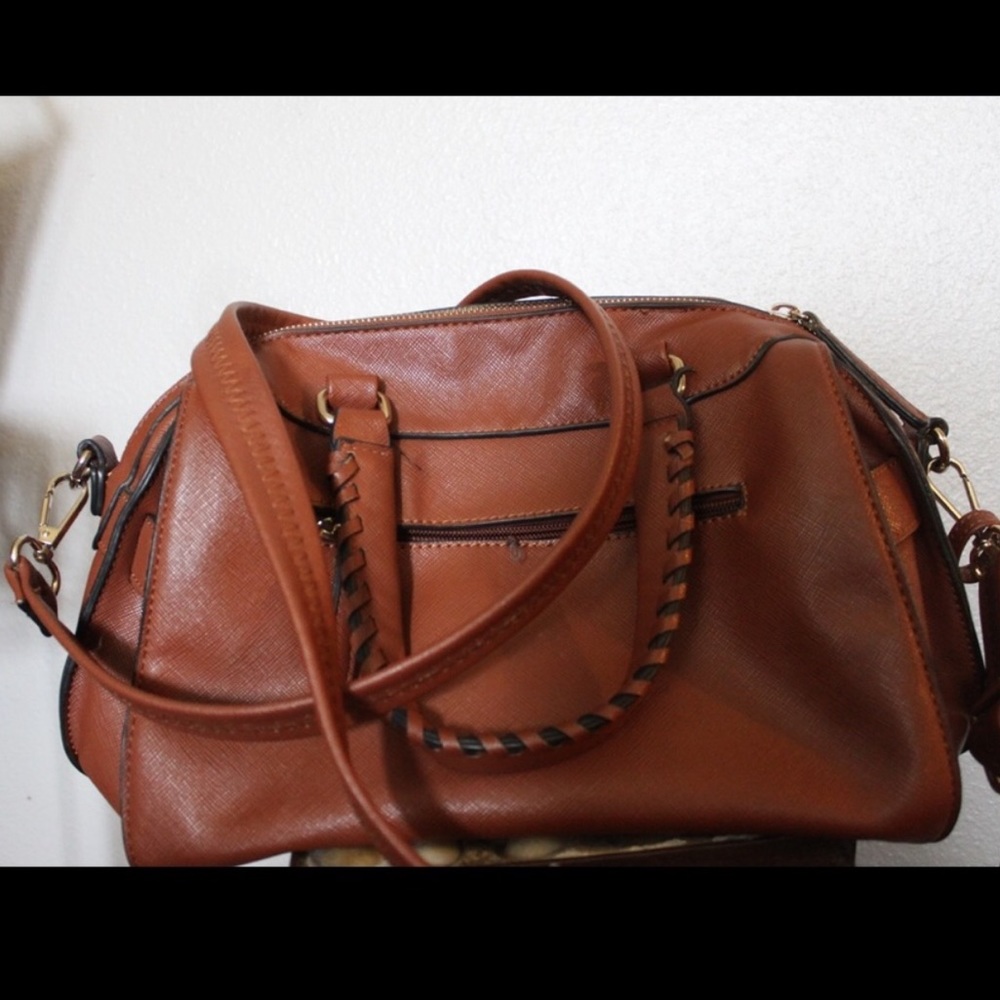 Brown cross-body purse